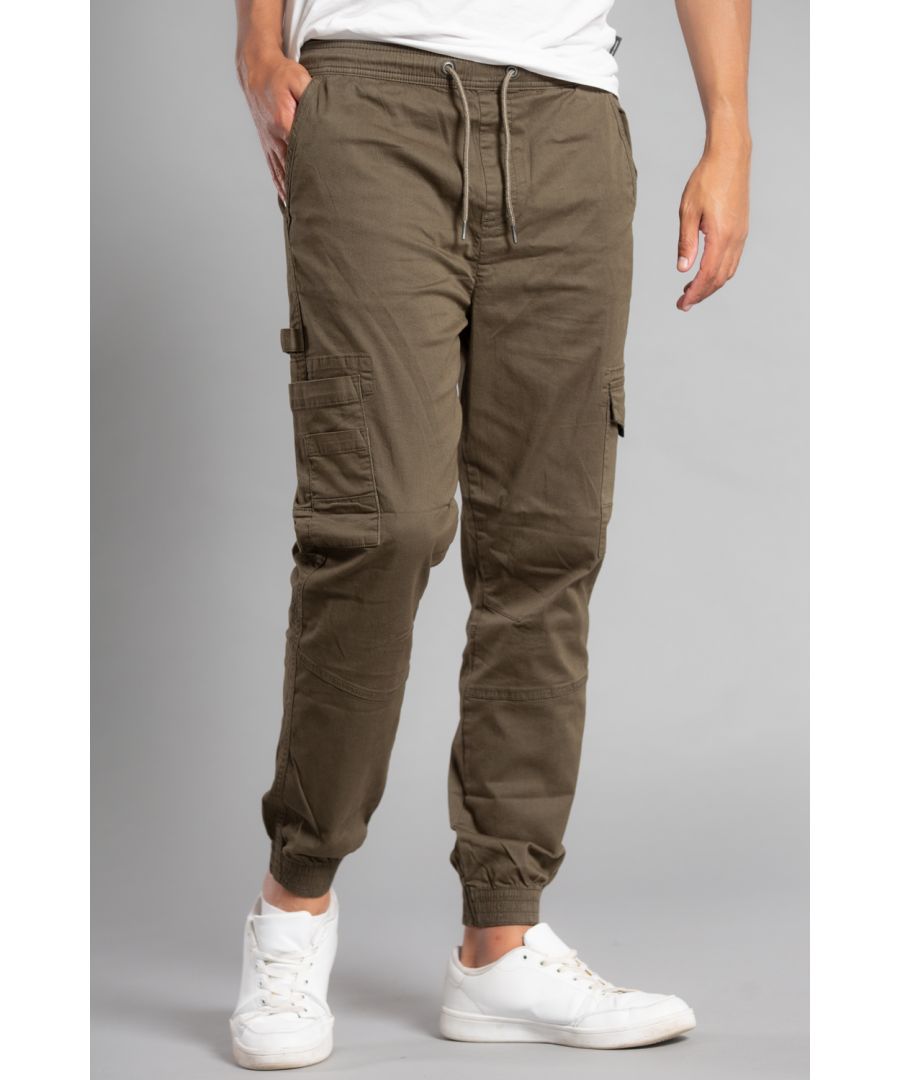Tokyo Laundry Mens Khaki 'Lance' Cotton Cargo Trousers - Size 30W/32L