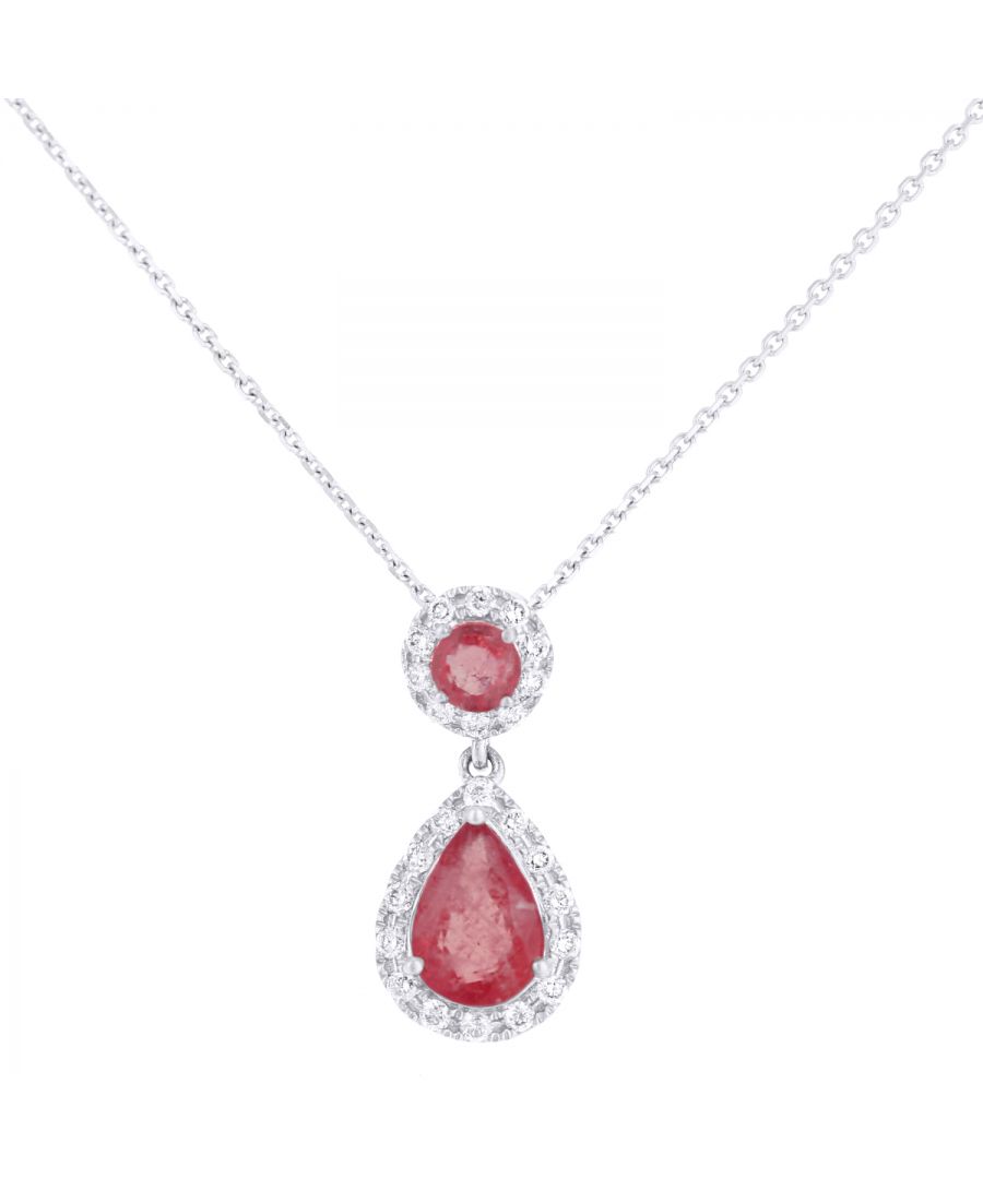 Image for 9ct White Gold Pendants With 0.9ct Diamond & Ruby