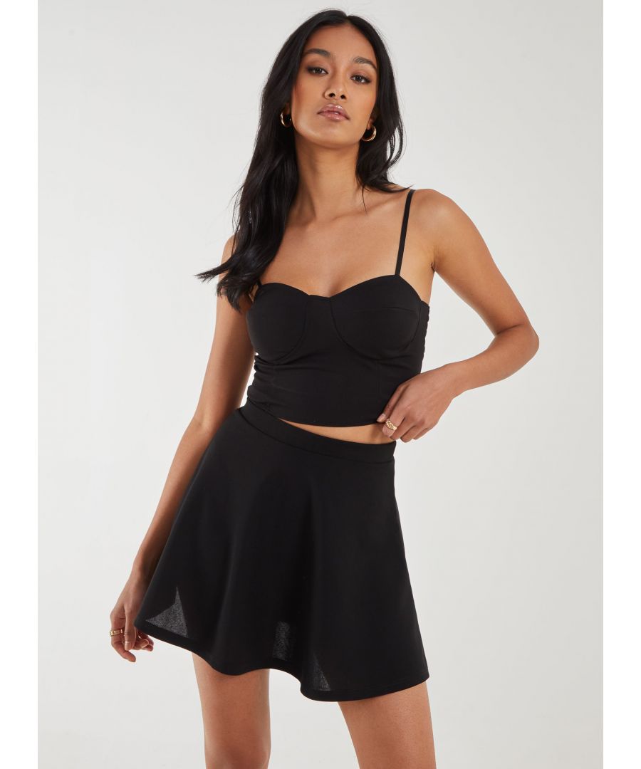 Pink Vanilla Womens Basic Bustier Cropped Top - Black - Size Medium