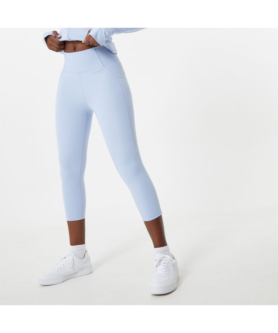 USA Pro High Rise Capri Cropped Leggings - The perfect seasonal staple - meet the USA Pro Capri cropped leggings. Designed for those hot summer days and balmy evenings, add some must have opaque sports leggings to your athletic look for a contemporary touch. Perfect for any workout, plus they wick sweat away from the skin and dry quickly. These cropped three quarter length leggings are a high rise fit, a true wardrobe winner.  >High rise  >Capri cropped design  >Sweat wicking  >Pro-dry fabric  >78% nylon, 22% elastane  >Machine washable