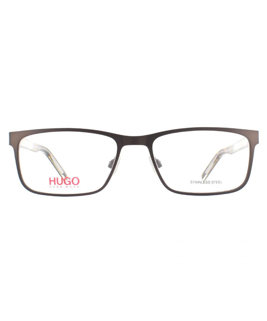 Hugo Hugo Boss Hugo Boss Mens By Glasses Frames Hg 1005 Hgc Brown Havana Metal - One Size