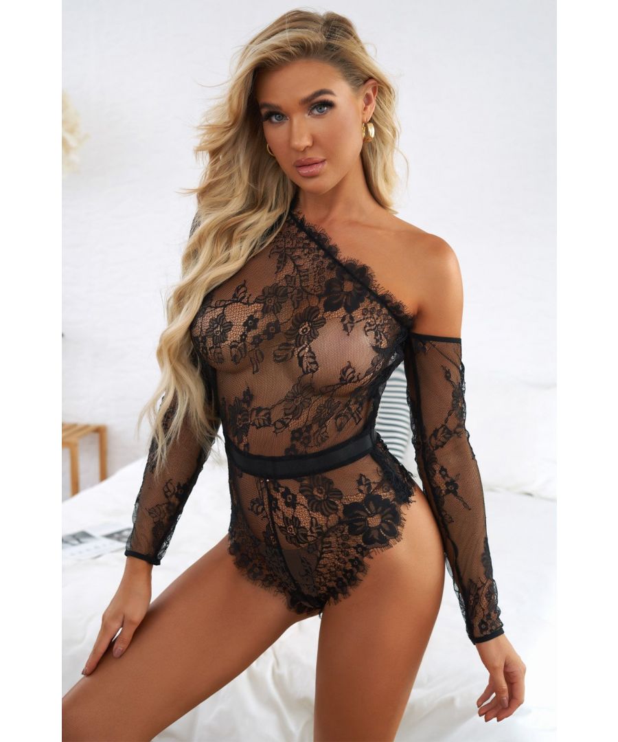 The bodysuit has the long sleeve and one shoulder to show your sexy neck and shoulder line. Delicate lace made up the bodysuit which makes you feel soft and comfortable. The bodysuit has concealed button on the bottom for your easy wearing. You can wear this bodysuit to show your feminine touch in some special nights. Wearing the bodysuits to show your confidence and sexiness. .
