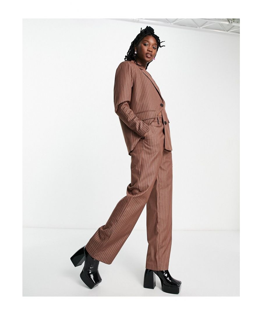 Trousers & Leggings by Noisy May Part of a co-ord set Blazer sold separately High rise Belt loops Functional pockets Straight fit Sold by Asos