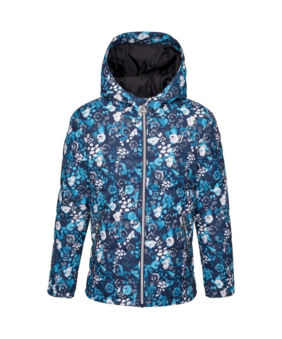 Material: 100% Polyester. Lining: Recycled Polyester. Fabric: Twill. Design: All-Over Print, Floral. Fabric Technology: Ared 8000, Breathable, DWR Finish, Insulating, Waterproof. Chin Guard, Detachable Snowskirt, Inner Zip Guard, Padded, Reflective Detail, Scrim Back Panel, Taped Seams. Neckline: Hooded. Sleeve-Type: Long-Sleeved. Hood Features: Grown On Hood. Pockets: Ski Pass Pocket, 2 Side Pockets, Zip. Fastening: Full Zip. Sustainability: Made from Recycled Materials.