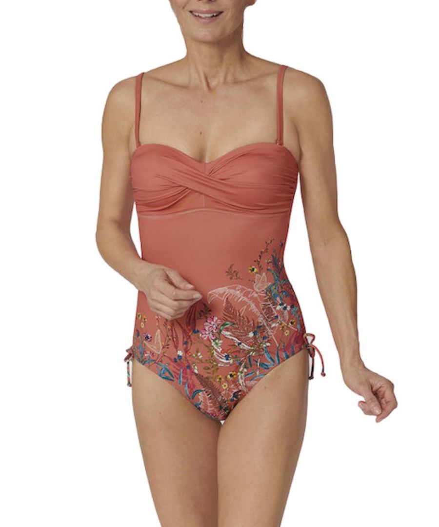 Triumph Womens Botanical Leaf Swimsuit Orange - Dark Combination Polyamide - Size 46C