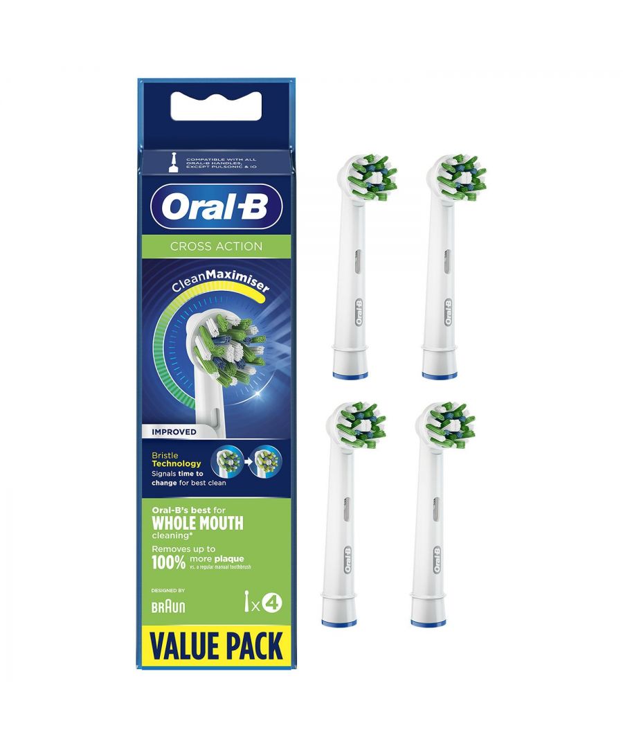 Oral-B CrossAction Power Toothbrush Refill Heads x 4 One Size