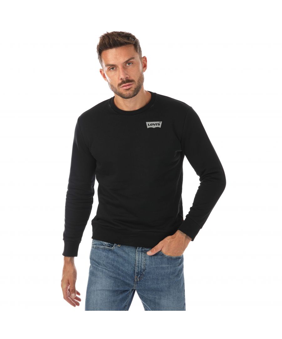 Levi's LSE T3 sweatshirt met ronde hals en print voor heren, zwart