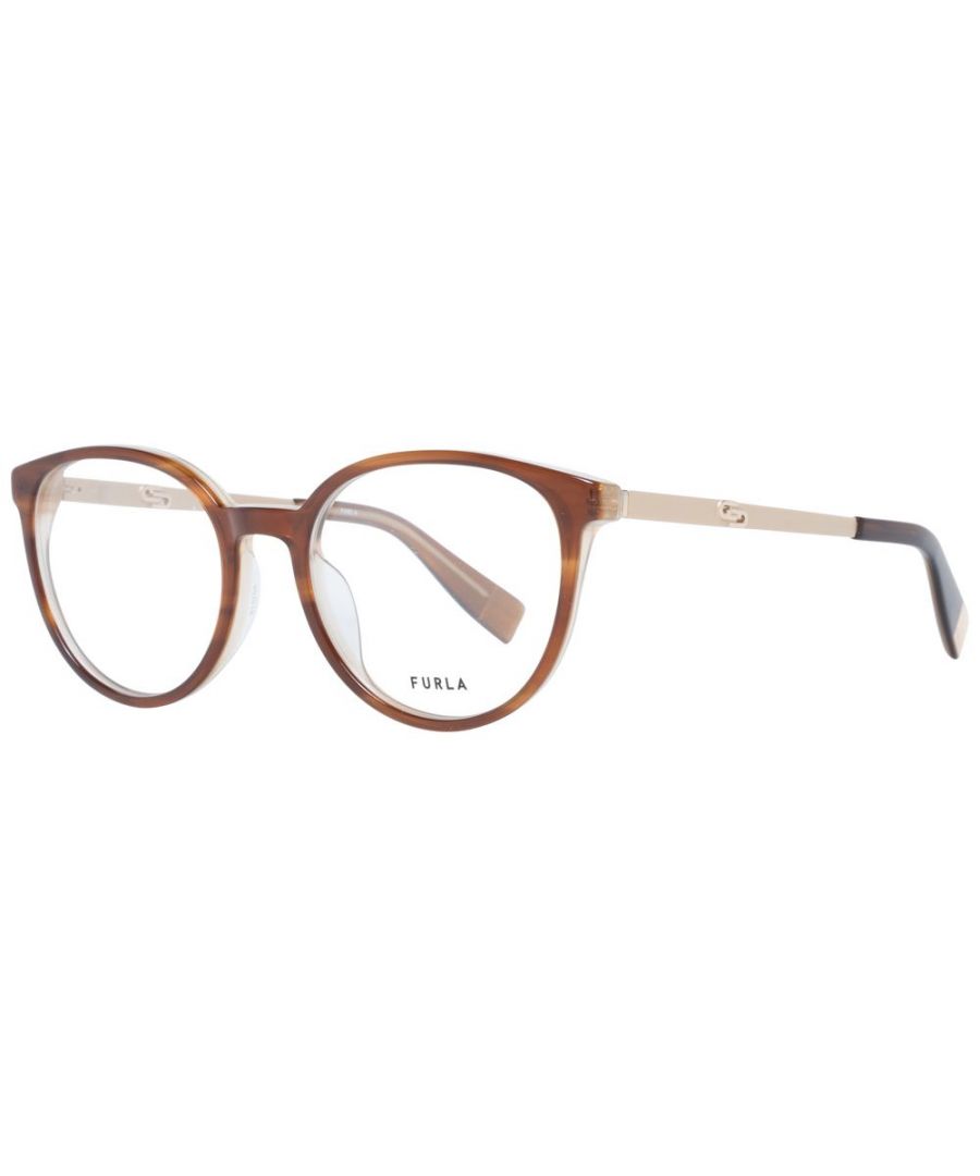 furla womens round optical frames - brown - one size