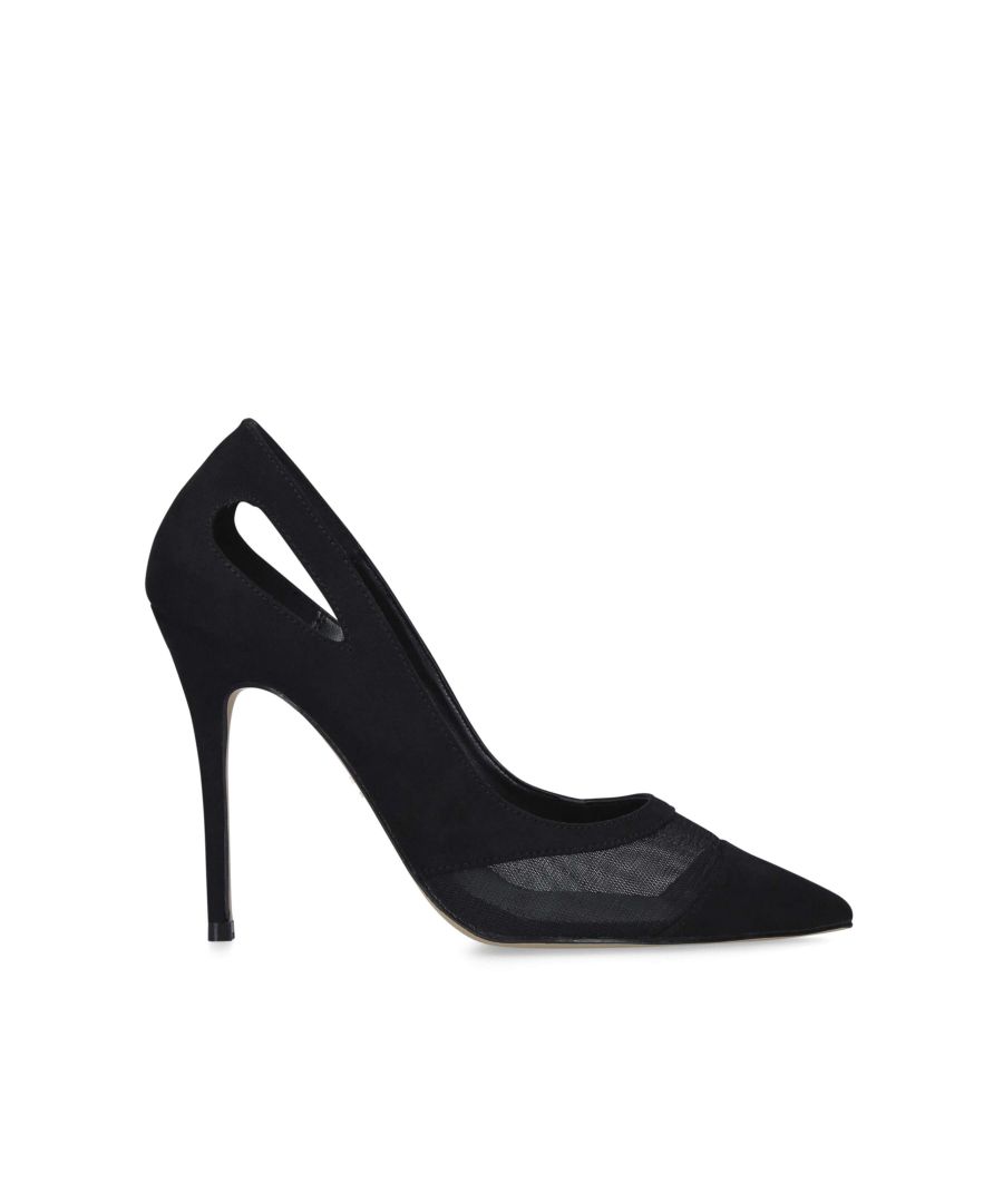 In a suedette black, the Luxx is a versatile take on the court. Sitting on a stiletto heel which is balanced with a pointed toe this heel delivers a streamlined and elegant silhouette.