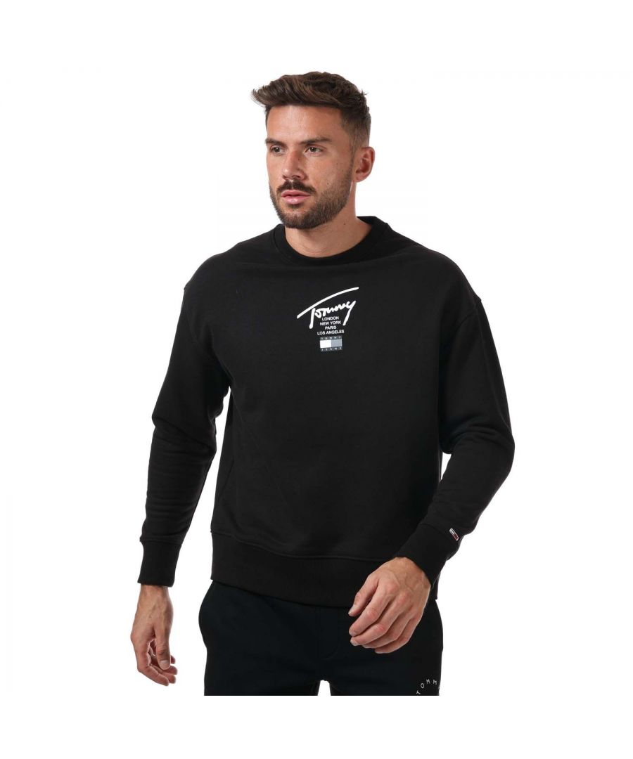 Tommy Hilfiger Modern Essential sweatshirt met kenmerkend logo voor heren, zwart