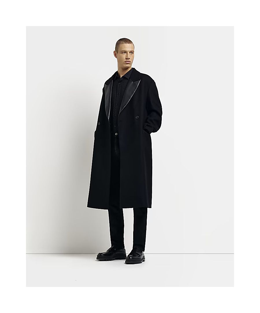 >Brand: River Island>Gender: Men>Type: Jacket>Style: Overcoat>Sleeve Length: Long Sleeve>Occasion: Casual>Pattern: Plain>Closure: Button>Size Type: Regular>Fit: Regular