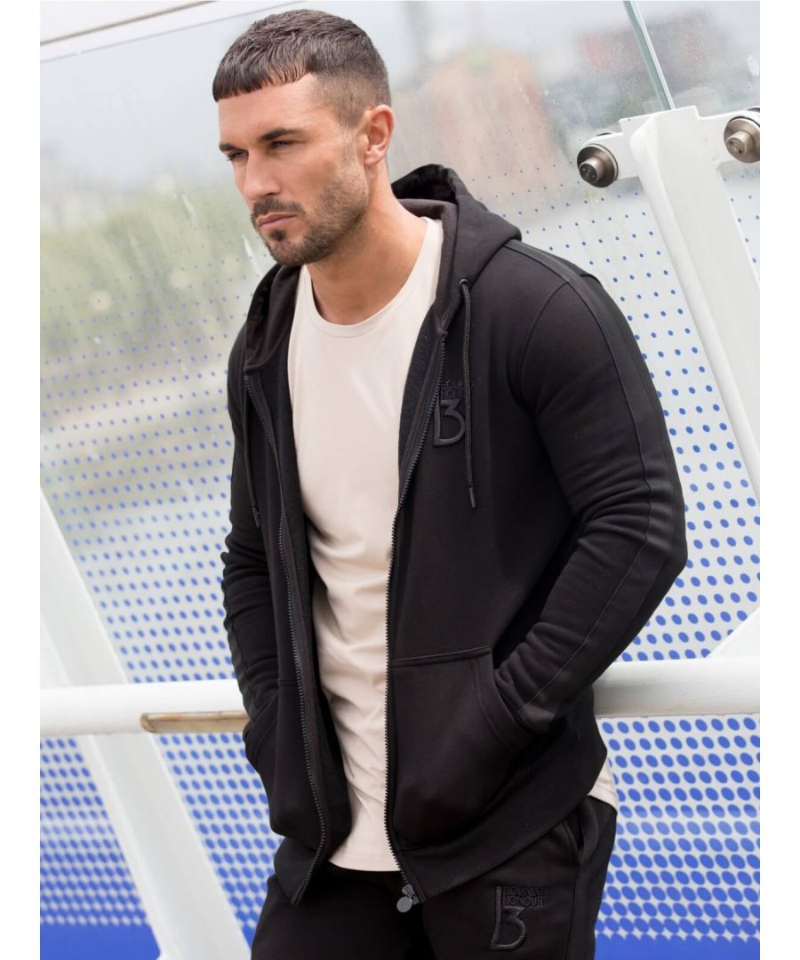 The Bound By Honour scale zip through Tracksuit Hood is an ideal for casual everyday wear or in the gym. Crafted from cotton and polyester. The hood has been detailed with a signature design and a BBH embroidery on chest. Matching tracksuit bottoms available.