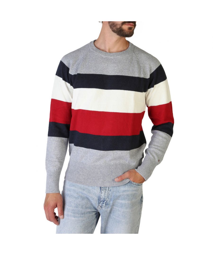 Gender:ManType:SweaterSleeves:longNeckline:roundMaterial:cotton 58%wool 12%polyamide 30%Pattern:stripedWashing:wash at 30° CModel height, cm:187Model wears a size:L
