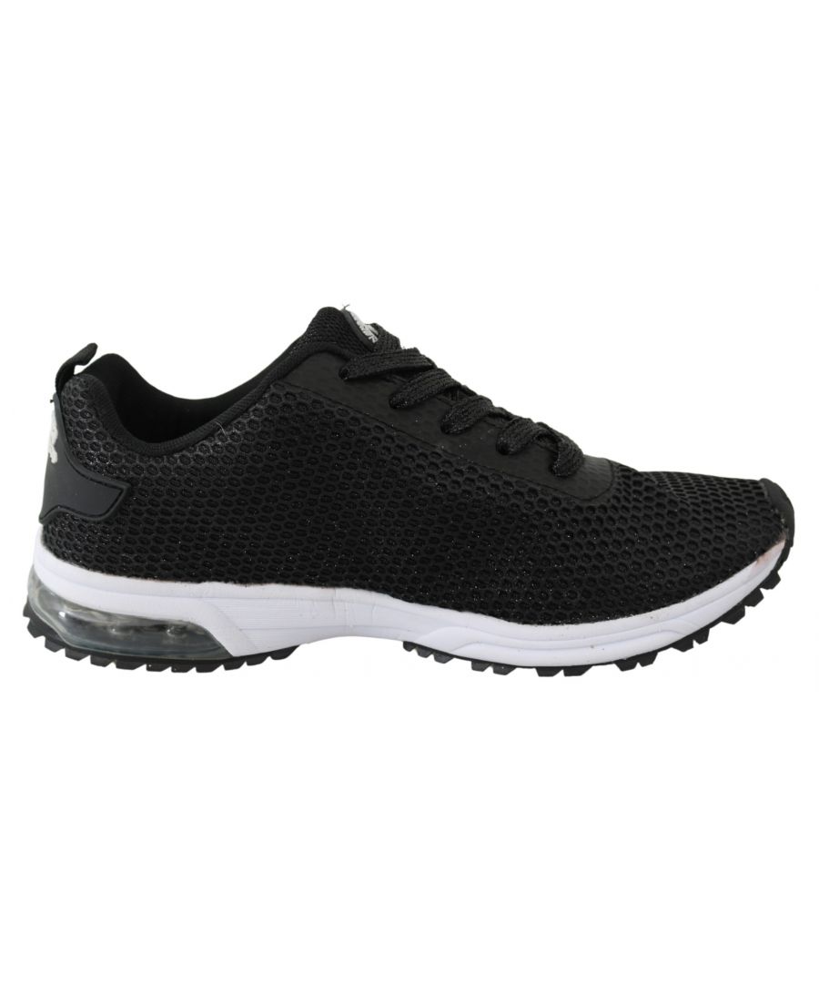 Superbe nouveau avec étiquettes et boîte, 100% Authentique Plein Sport Womens chaussures. Modèle : Gretel Sport Sneakers Couleur : Noir Matériel : Polyester Semelle : Caoutchouc Détails du logo Très exclusif et haute qualité artisanale