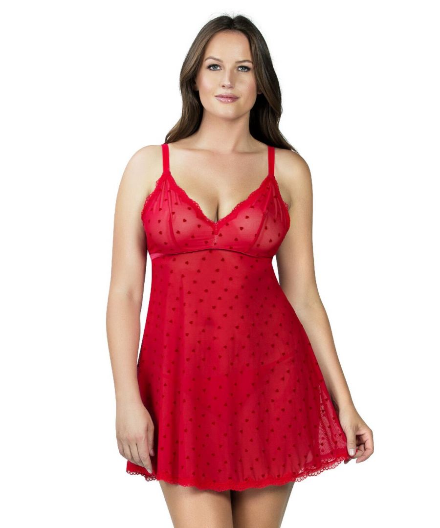 Parfait Lily Babydoll and Thong Set Red
