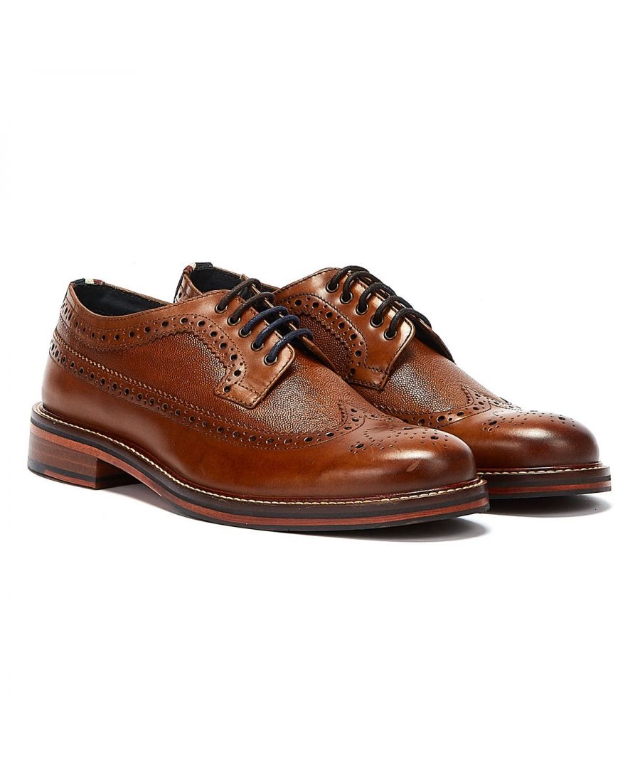 ben sherman archie brogue mens tan shoes leather - size uk 12