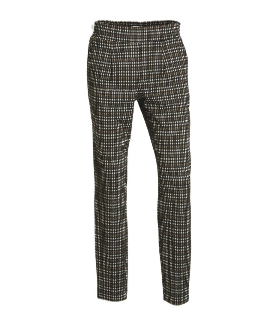 Deze cropped regular fit pantalon voor dames van B.Young is gemaakt van een polyestermix en heeft een geruit patroon. Dit model heeft een elastische tailleband.details van deze pantalon:stijlnaam: BYROWAN2 steekzakken