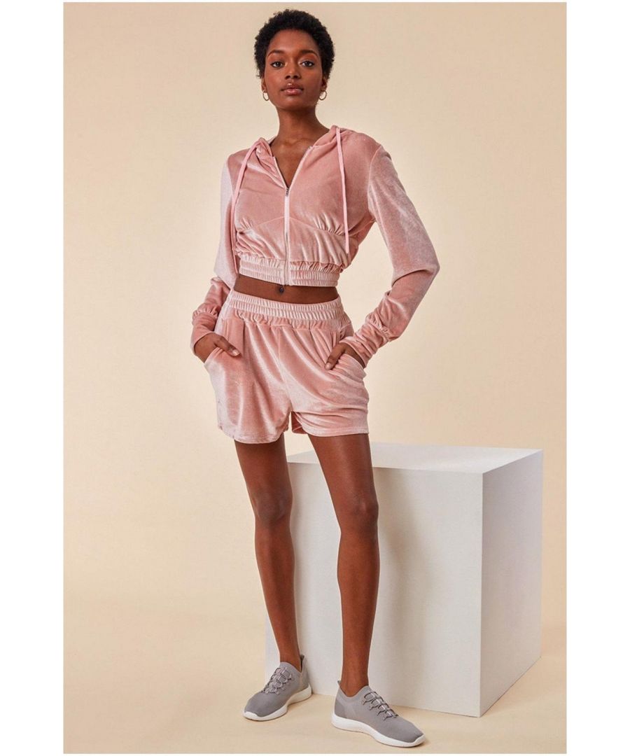 Image for Cosmochic Velour Hoodie & Short Set - Pink
