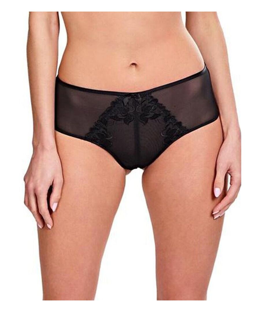 Delicate and feminine Alissa collection is one you don't want to miss out on. Crafted from lightweight mesh with elegant lace accents and sheer mesh panels on either side. The Alissa brief offers moderate rear coverage and sits comfortably on the hips with wide side parts. It pairs perfectly with the matching Alissa bra for a feminine look. \n\nFeminine and on modern design\nLace accents\nSheer mesh panels\nModerate coverage\nComposition:- 67% Polyamide | 15% Polyester| 10% Cotton | 8% Elastane\n\nListed in UK sizes