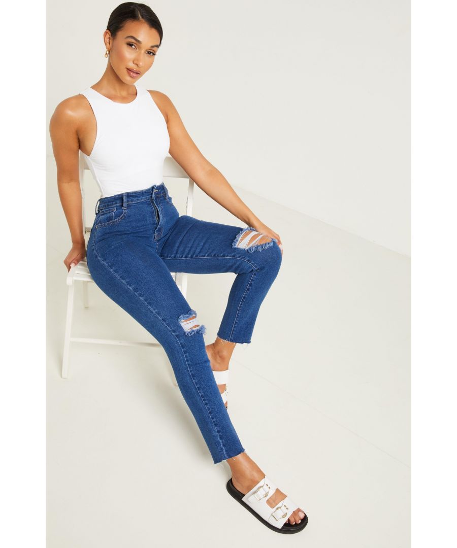 Image for Blue Ripped Mom Jeans