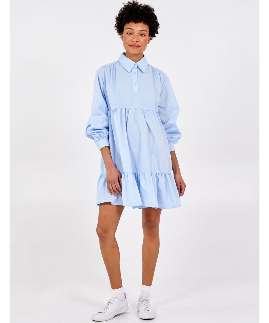 blue vanilla angel sleeve tea dress