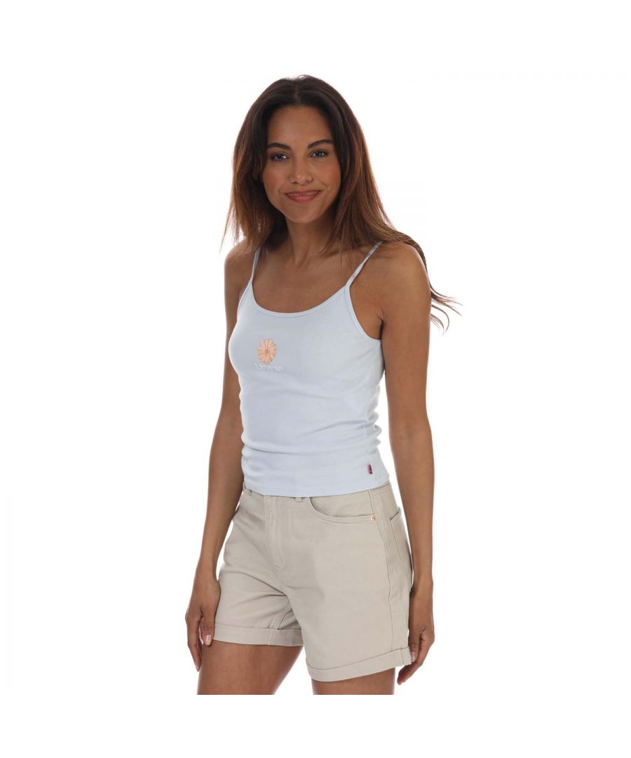 Levi's Graphic Planet Flower-tanktop voor dames, lichtgrijs