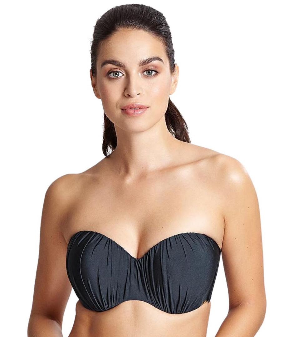 Panache Womens Marina Moulded Bandeau Bikini Top - Graphite - Grey - Size 36DD