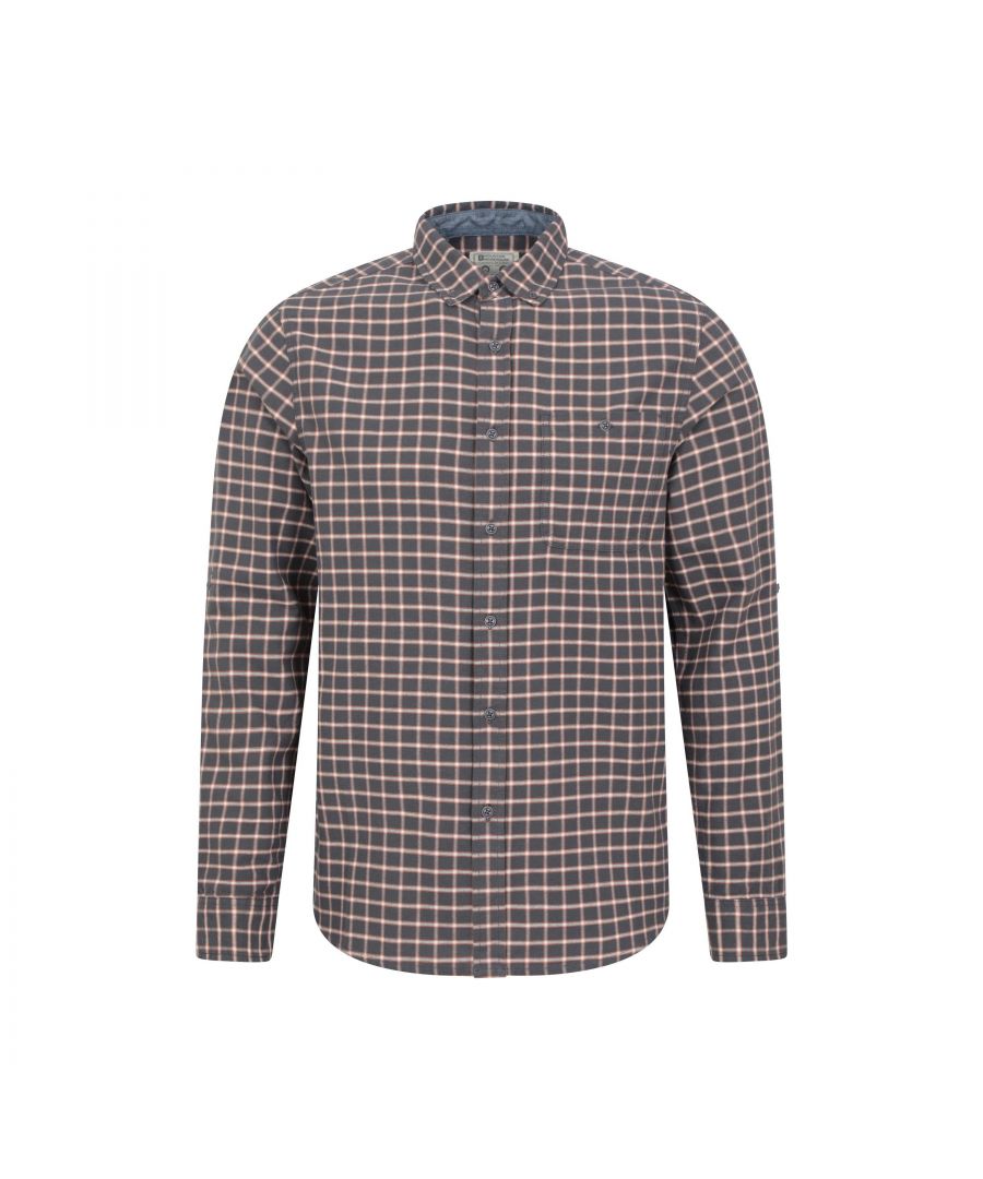 Mountain Warehouse Mens Driftwood Checked Organic Shirt (Dark Grey) - Size X-Large - Secret Sales
