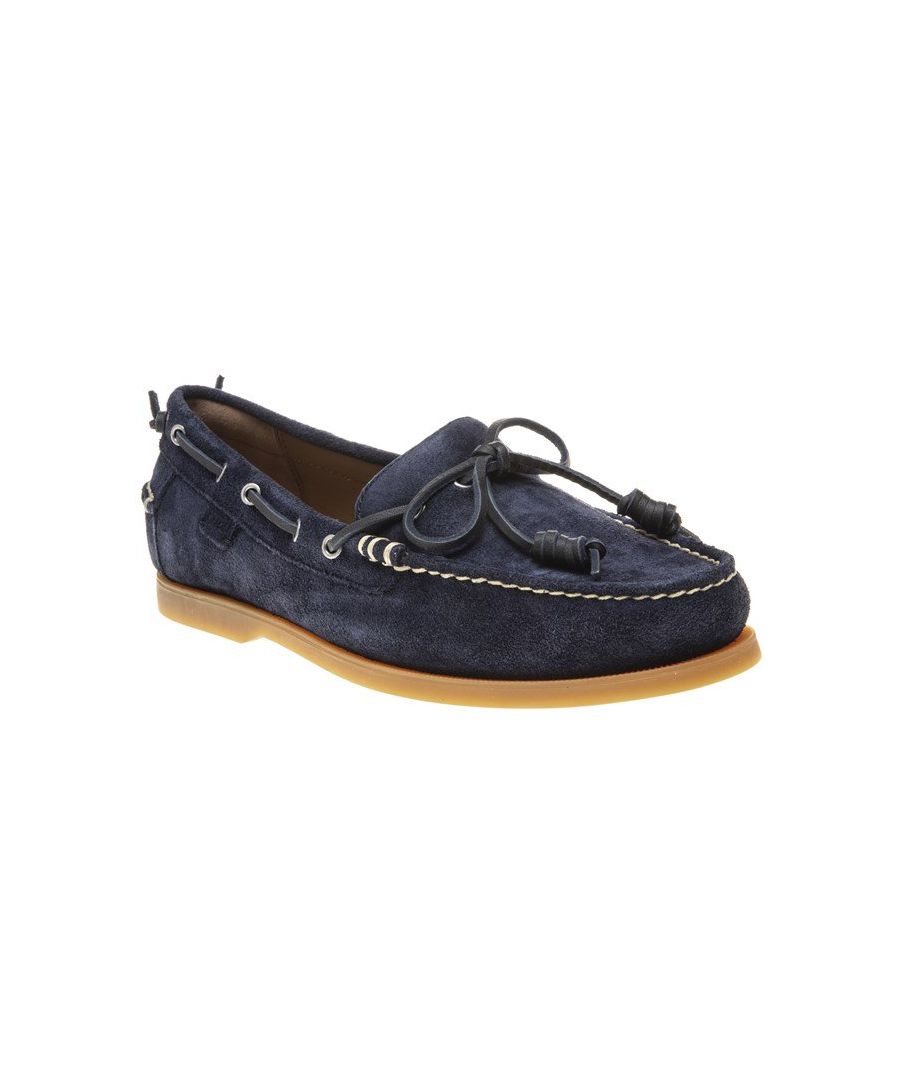 The Men's Millard Deck Shoe From Polo Ralph Lauren Will Be A Classic Addition To Your Wardrobe. The Timeless Navy Suede Slip On Has Premium Leather Laces And Is Complemented With A Traditional Siped Sole.