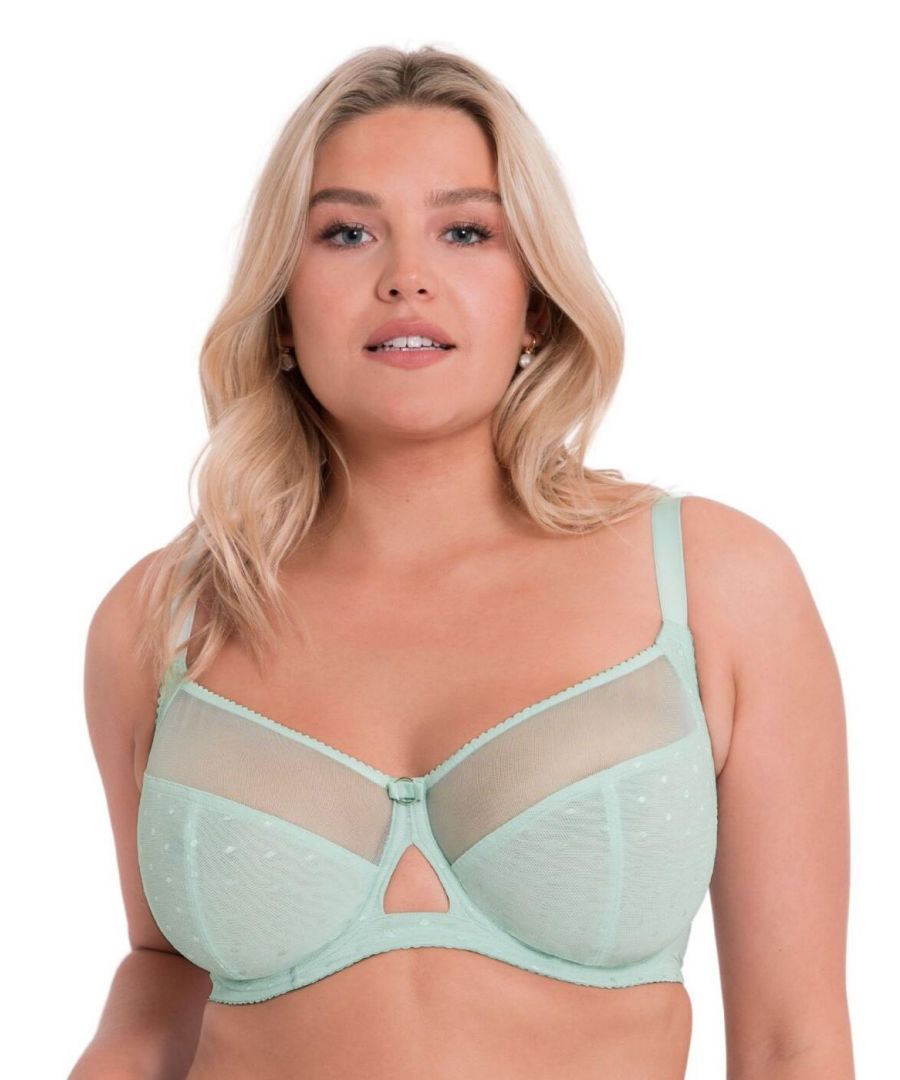 Curvy Kate Womens CK059102 Victory Polka Balcony Bra - Green Nylon - Size 36H