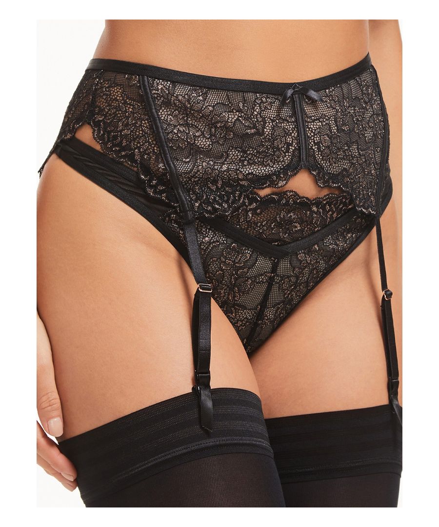 Figleaves Mila Lurex Suspender Belt is the perfect piece to make you look and feel sexy, with attachments on the suspenders for stockings, team this up for the ultimate sexy look.