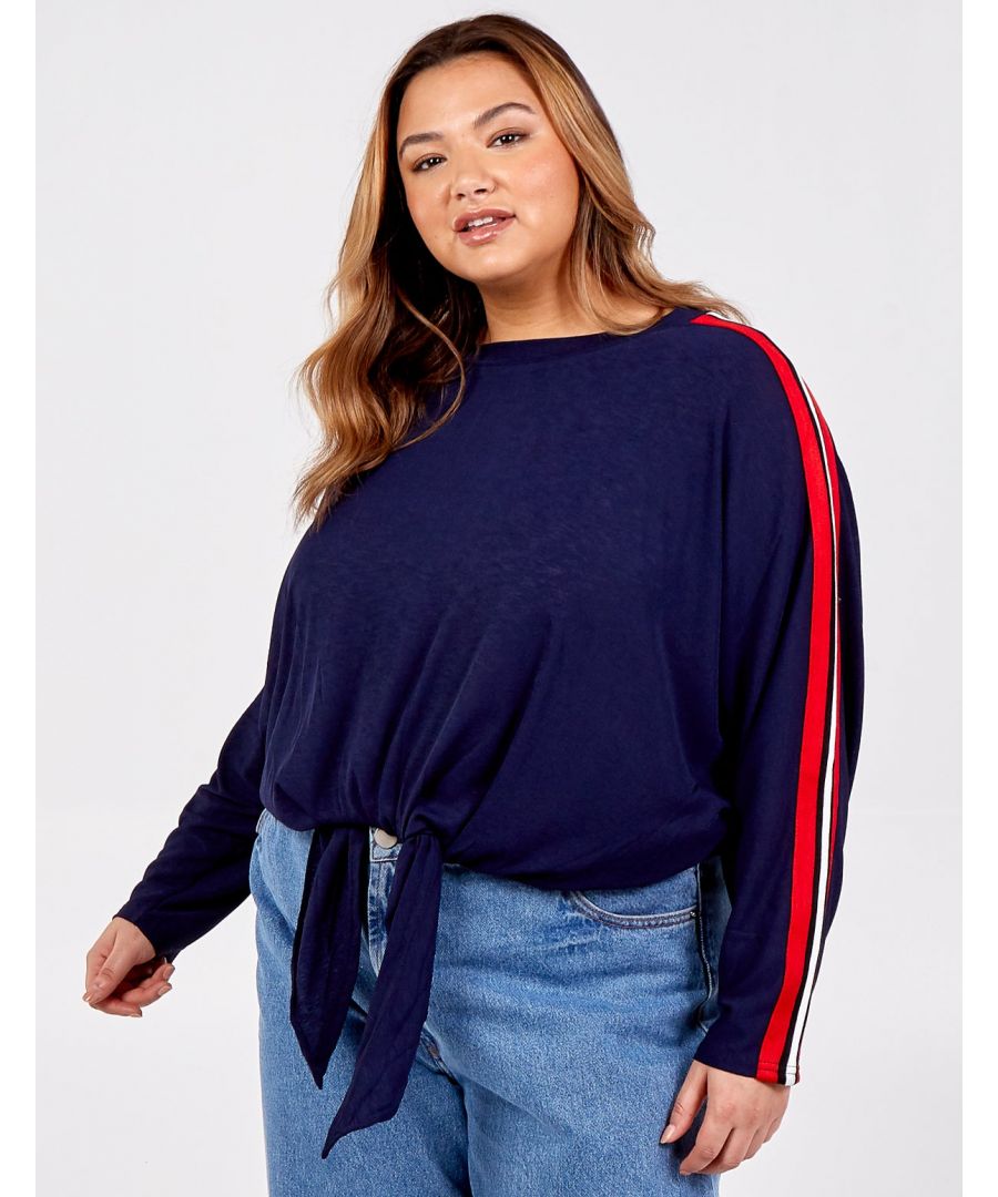 Get perfect balance between casual and trendy look with this tie front batwing top. Its a perfect addition to any wardrobe.\nMachine washable\n95% Polyester, 5% Elastane