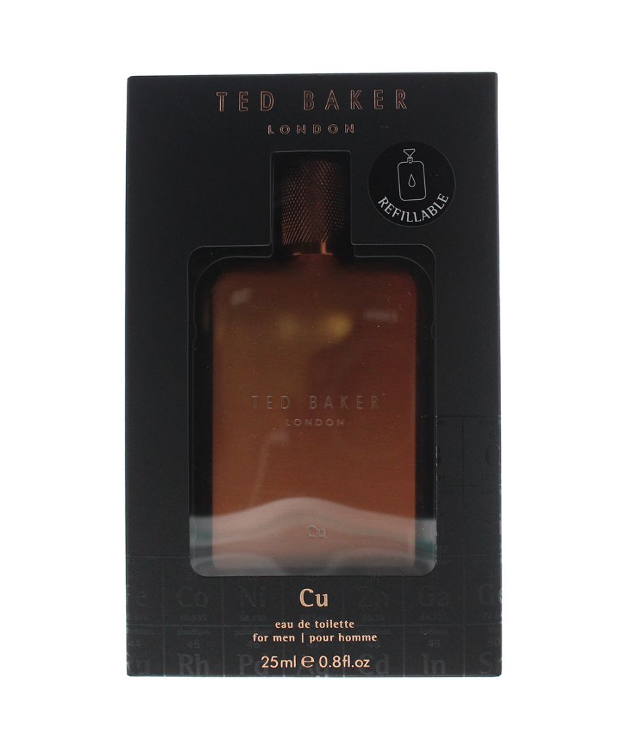 Cu by Ted Baker is a woody aromatic fragrance for men. Top notes are grapefruit, bergamot and green leaves. Middle notes are watery notes, pepper and jasmine. Base notes are cedarwood, patchouli and musk. Cu was launched in 2017.