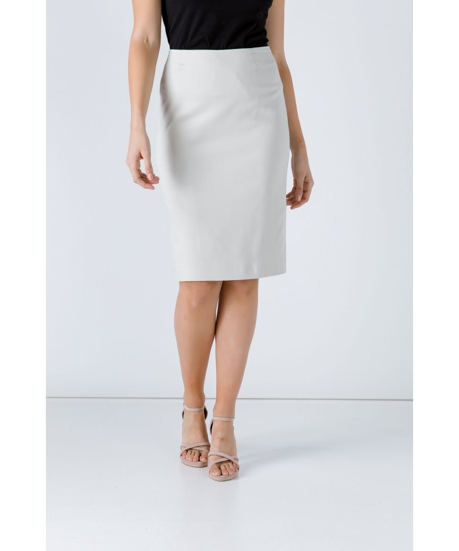 Image for Cream Pencil Skirt by Conquista Fashion