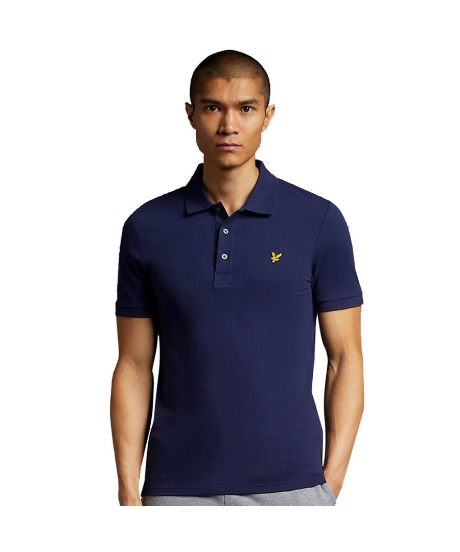 Lyle & Scott Mens Plain Organic Cotton Polo Shirt - Navy - Size X-Large