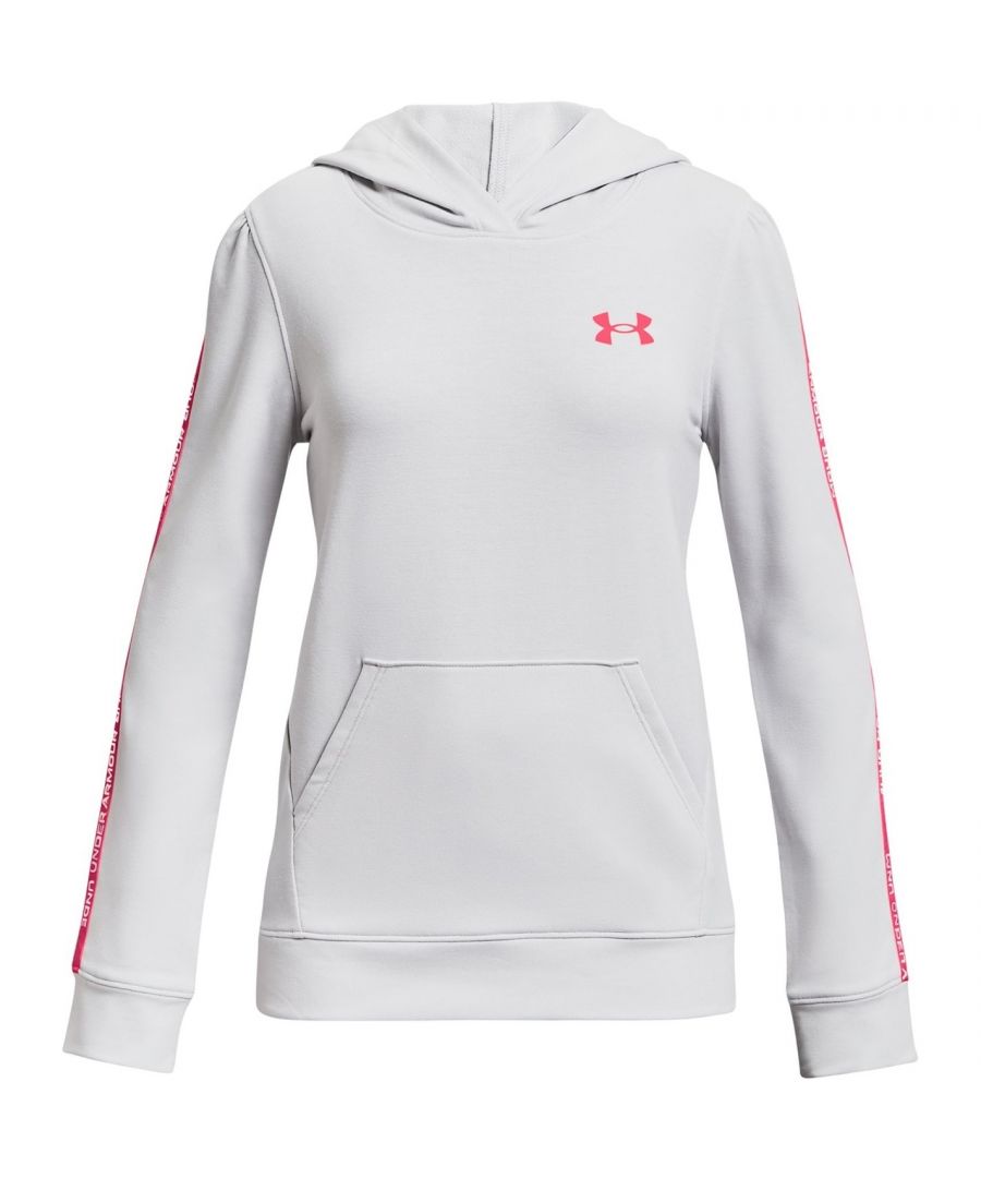 Under Armour Rival Hoodie Junior Girls - The Kids Under Armour Rival Hoodie is a great addition to your little one's casual wardrobe, crafted with a pull over design with a hood and ribbed and elasticated trim to the wrist cuffs and hem for all day comfort, finished off with the Under Armour logo to the upper chest.