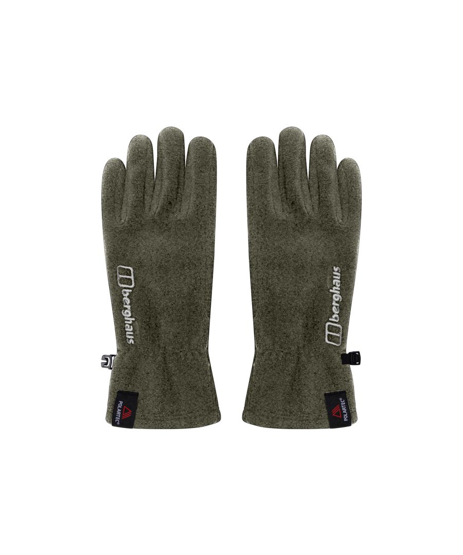 The Berghaus Prism Polartec Gloves are a go-to for outdoor adventures.  made with a Polartec 200 recycled fleece construction for great warmth to weight ratio.  Built-in touchscreen technology for use with mobile phone and GPS.  Articulated fingers and close-fitting cuff for ease of movement and keeping the cold out.  A handy clip keeps gloves together so you can easily keep track of them.