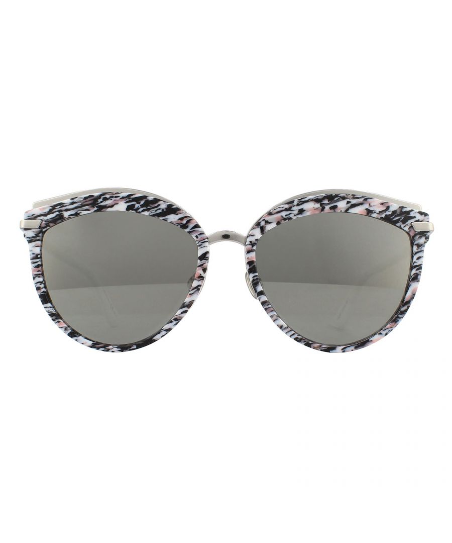 Dior Sunglasses Offset 2 W6Q 0T White Pink Green Red Grey Silver Mirror are an exciting oversized cat eye frame crafted from plastic in a combination of colours for a statement look.