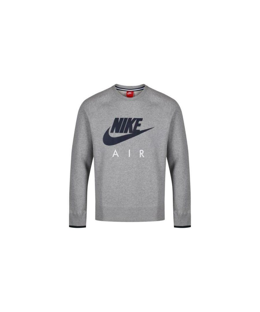 Nike Mens Crew Neck Tracksuit Grey Fleece - Size Large Cotton - Size Large