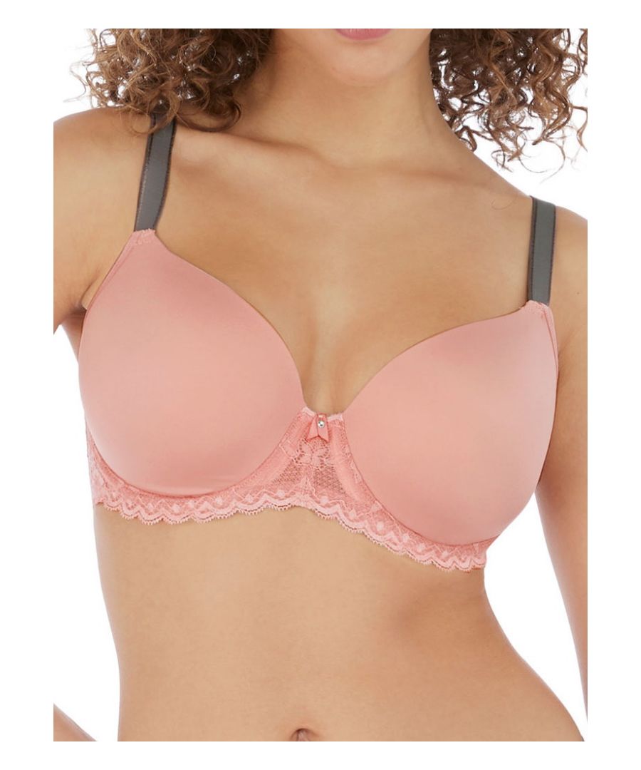 Freya Womens Offbeat Moulded Demi T-Shirt Bra - Pink Polyamide - Size 36H