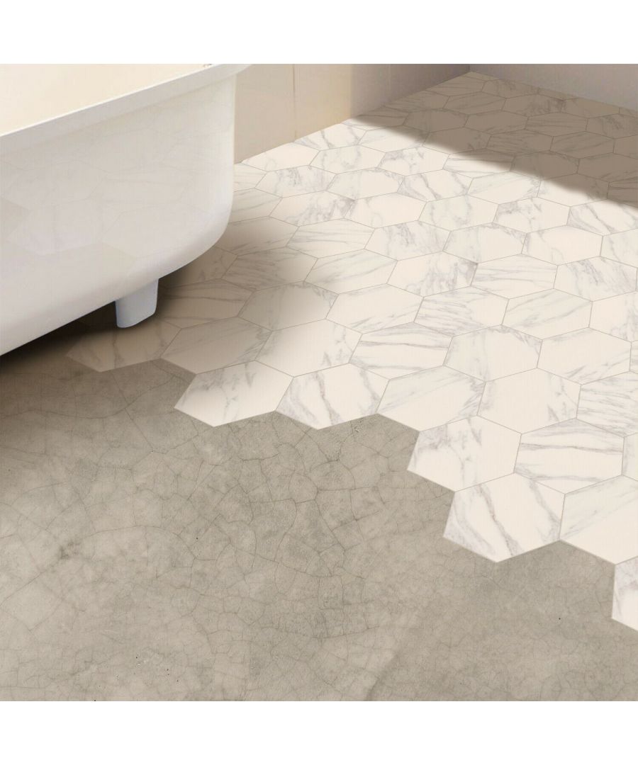 Grey Shaded Triangles Hexagon Floor, Designer S Image Self Adhesive Floor Tiles
