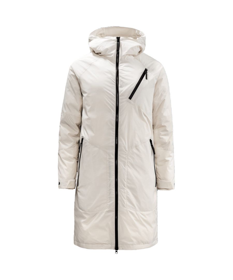 Jack Wolfskin Tech Lab Winter Parka Zip Up Hooded Womens White Jacket 1113171 5062