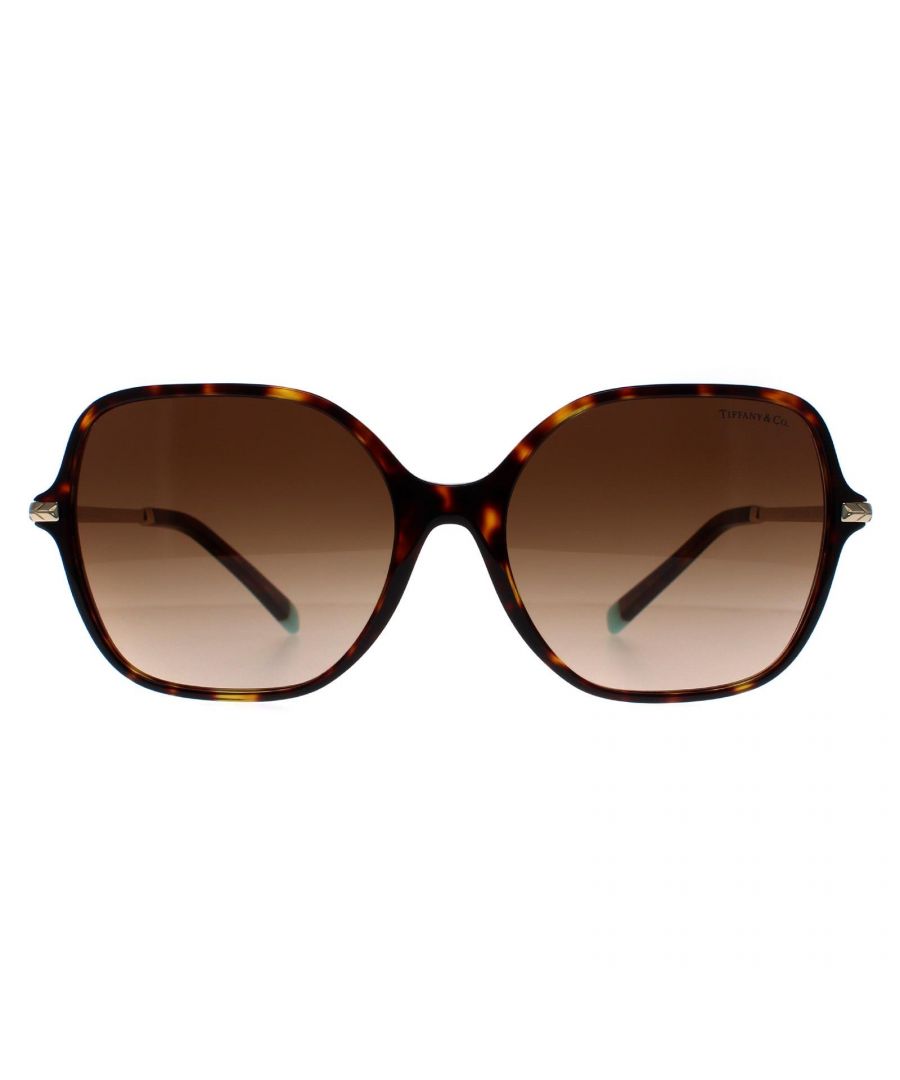 Tiffany Square Womens Havana Brown Gradient TF4191  Sunglasses are a stylish design crafted from high-quality acetate, these sunglasses are both lightweight and durable, making them comfortable to wear for extended periods. The signature Tiffany blue is subtly revealed around the temple tips for brand recognition.
