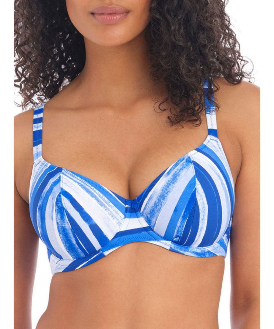 Freya Womens Bali Bay Plunge Bikini Top Biosphere - Blue Nylon - Size 30DD