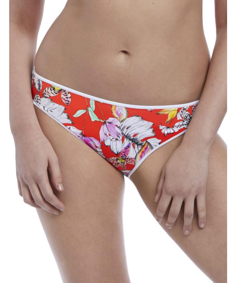 Freya Womens 5884 Swim Wild Flower Bikini Brief - Red - Size 16 UK