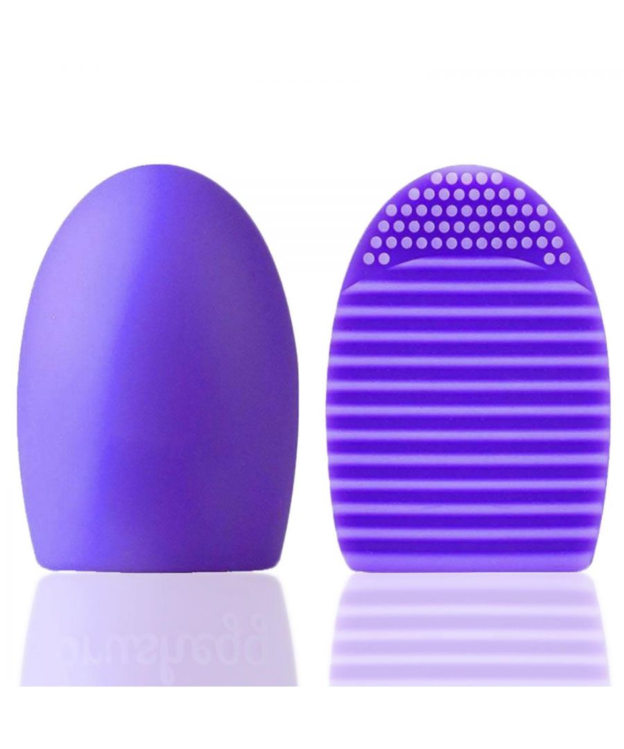 Image for Envie Silicone Egg Sponge Scrubber Make-Up Brush Cleaner Purple