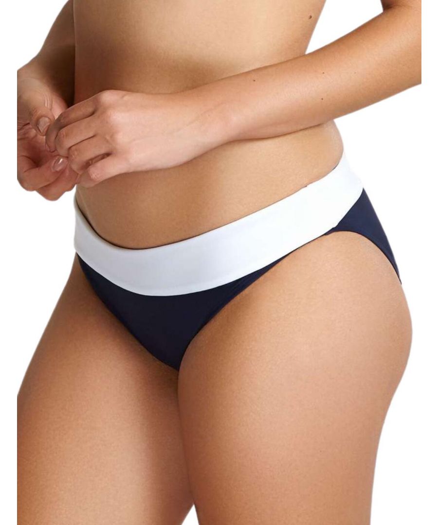 Panache Womens Catarina Fold Bikini Briefs - Blue Polyamide - Size X-Large