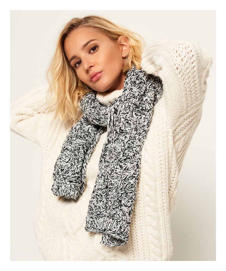 Superdry Womens Nebraska Cable Scarf - Black - One Size