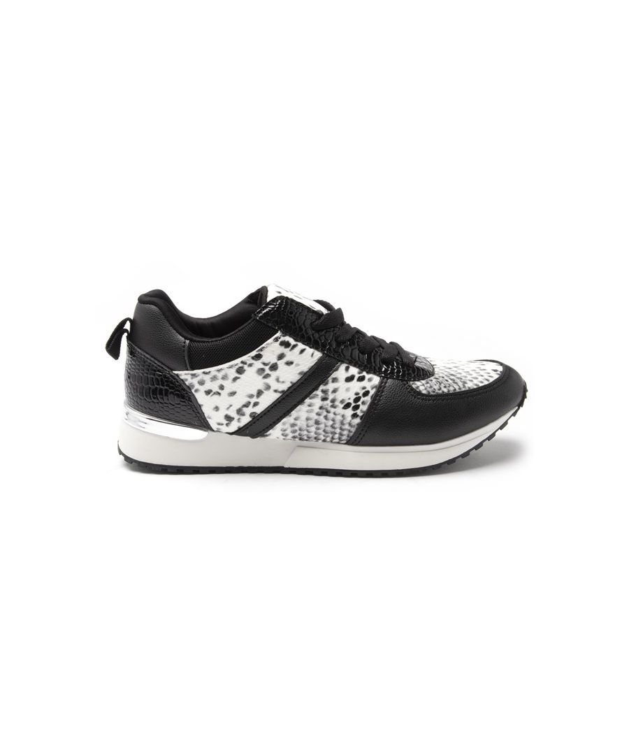 Embrace The Chunky Trainer Trend In Style With The Snake Women's Trainers From Solesister. Boasting Faux Snake Panels, Gloss Trims And Cutting A Bold Silhouette, This Is A Sports Shoe To Be Seen In.