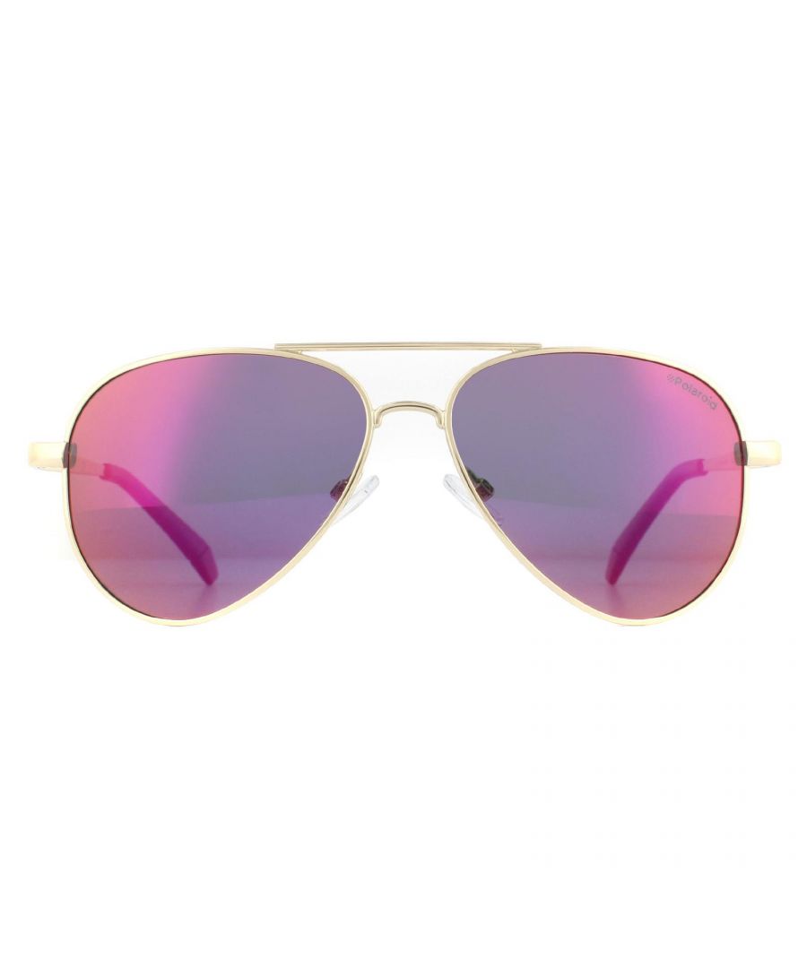 Polaroid zonnebrillen 6012/N/NIEUW J5G LA Gold Brown Gradient Polarisated zijn een knally up -to -date felle kleurthema -model met gekleurde gespiegelde lenzen die een jeugdige uitstraling geven aan de klassieke vliegerstijl. De lenzen hebben allemaal nog steeds de uitstekende Polaroid Ultrasight gepolariseerde lenzen voor verblinding reductie en comfortabel de hele dag duidelijkheid.